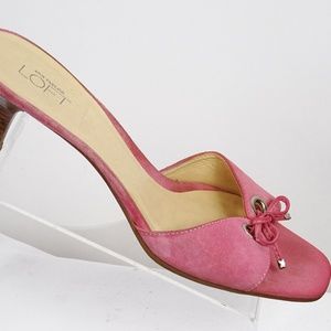 Ann Taylor Loft Women's Size 8.5 M Pink Suede Leat